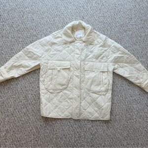 Anthropologie Cream Quilted Jacket